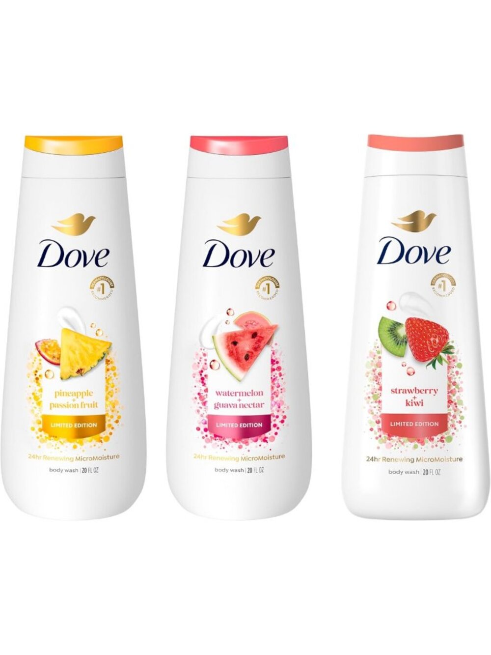 Summer Variety Pack Body Wash for Women - 3 Count, 20 fl oz, Refreshing Scents